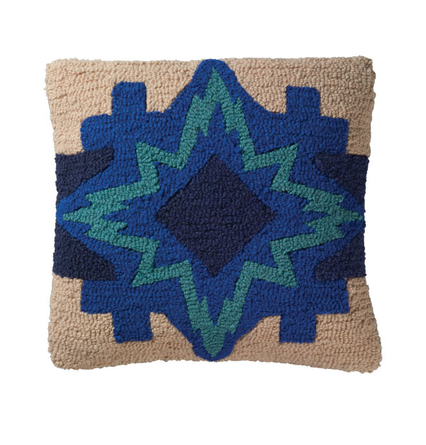 North Star Hooked Wool Pillow